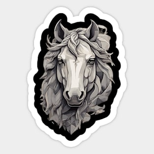 Horse Head with Mane in Grey Sticker